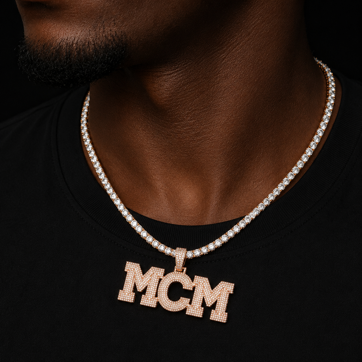 Bubble Letter Custom Name Chain Men Necklace Personalized Pendant Cubic Zircon Real Gold Plated Hip Hop Rock Fashion Jewelry