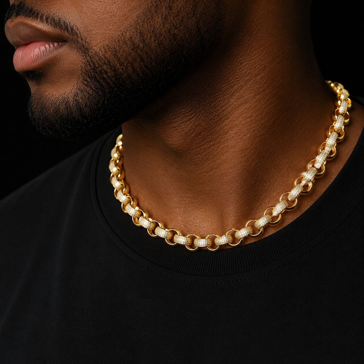 Bubble Letter Cuban Link Chain for Men Necklace Real Gold Plated Charms Hip Hop Fashion Jewelry 2021 Trend