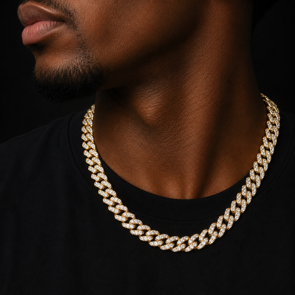 Bubble Letter Miami Cuban Link Chain for Men Necklace Bling AAAA Zircon Charms Hip Hop Fashion Jewelry 2021 Trend