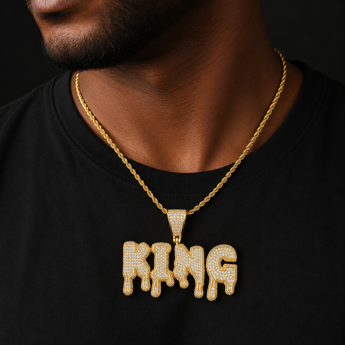 Bubble Letter Custom Name Necklace for Men Personalized Pendant Real Gold Plated Rock Street Hip Hop Jewelry Free Shipping