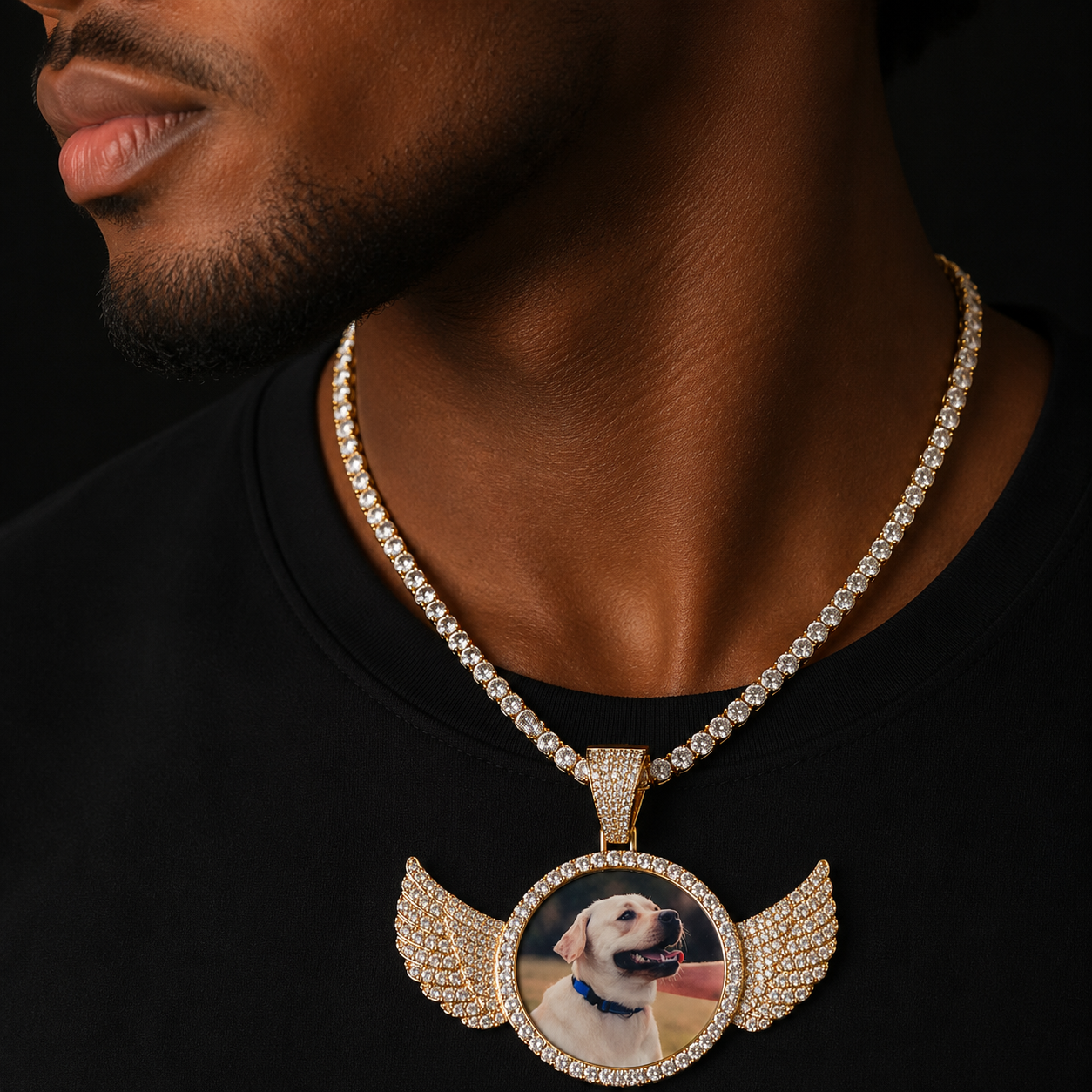Bubble Letter Custom Photo Necklace for Men Personalized Picture Pendant Micro Pave Charms Hip Hop Fashion Jewelry 2022 Trend