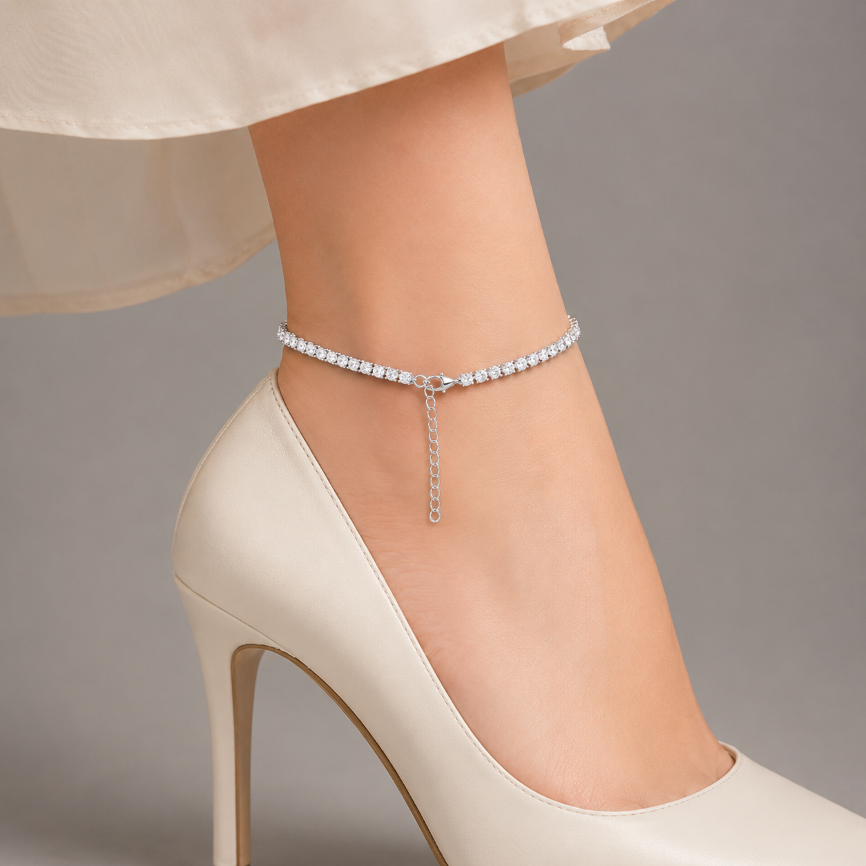Bubble Letter Tennis Chain Anklets for Women Hip Hop Jewelry Fashion Adjustable 2021 Trend Christmas Gift