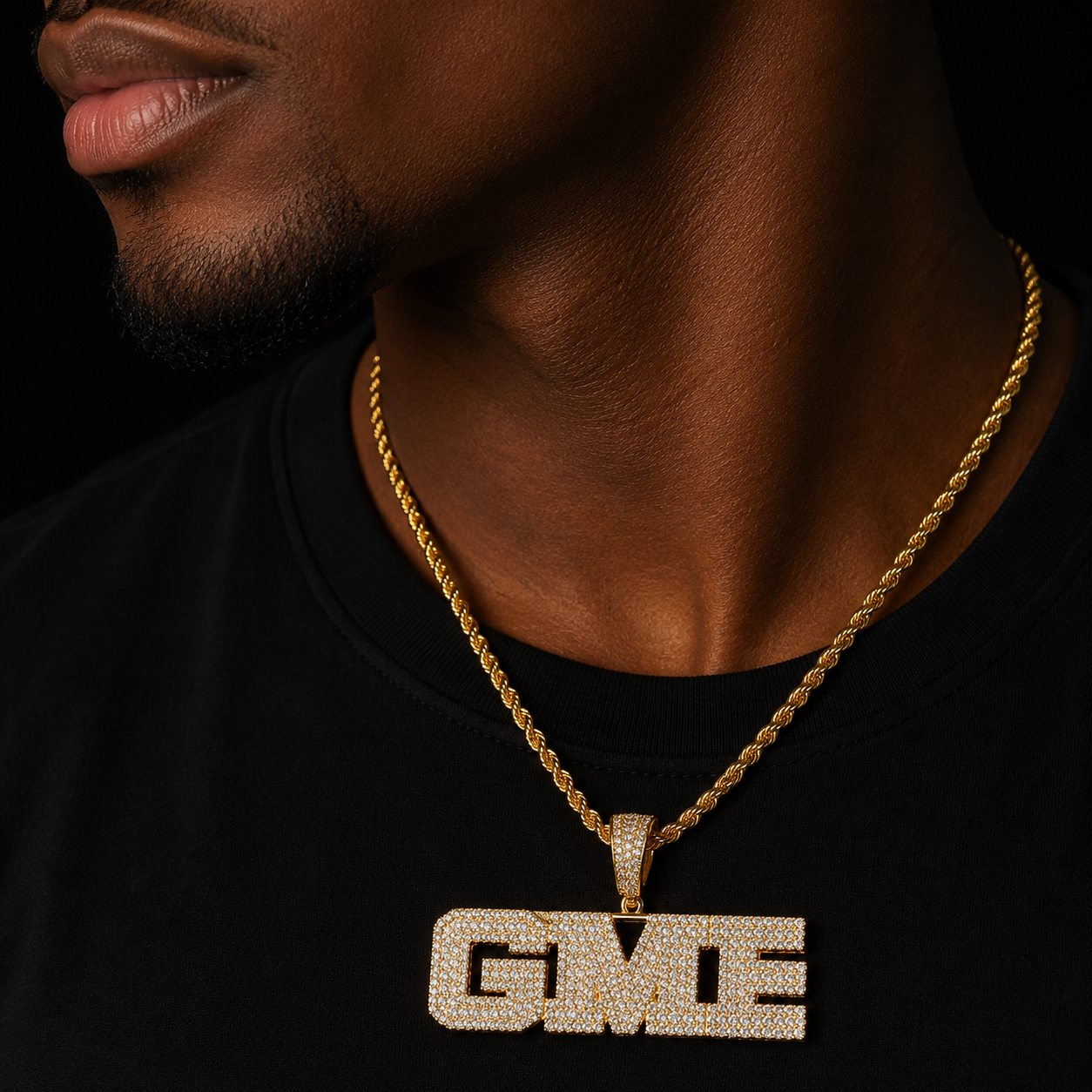Bubble Letter Custom Name Necklace for Men Baguette Personalized Pendant  Real Gold Plated Hip Hop Rock Rapper Jewelry
