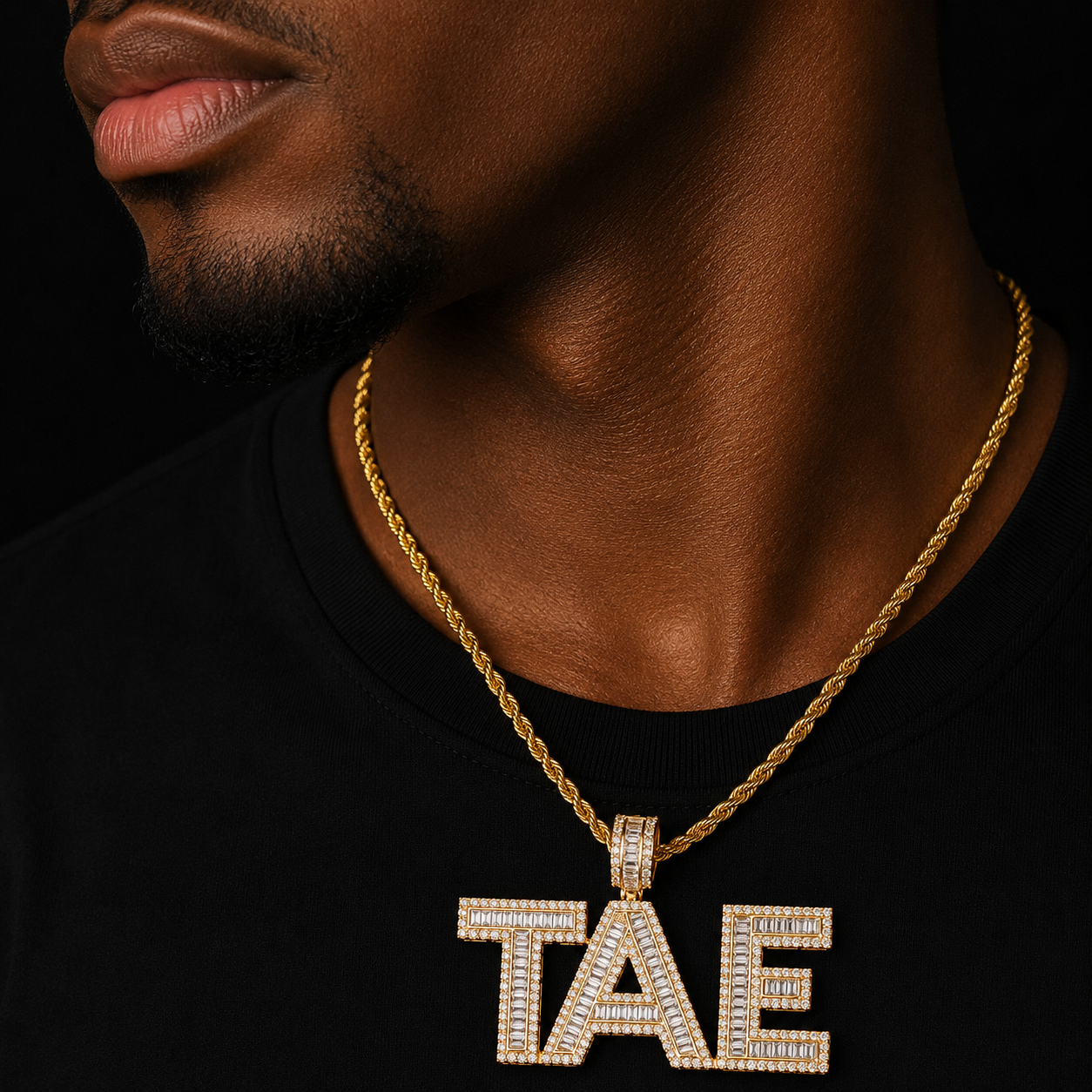 Bubble Letter Custom Name Chain Men Necklace Baguette Zircon Pendant Real Gold Plated Hip Hop Rock Jewelry 2022 Trend