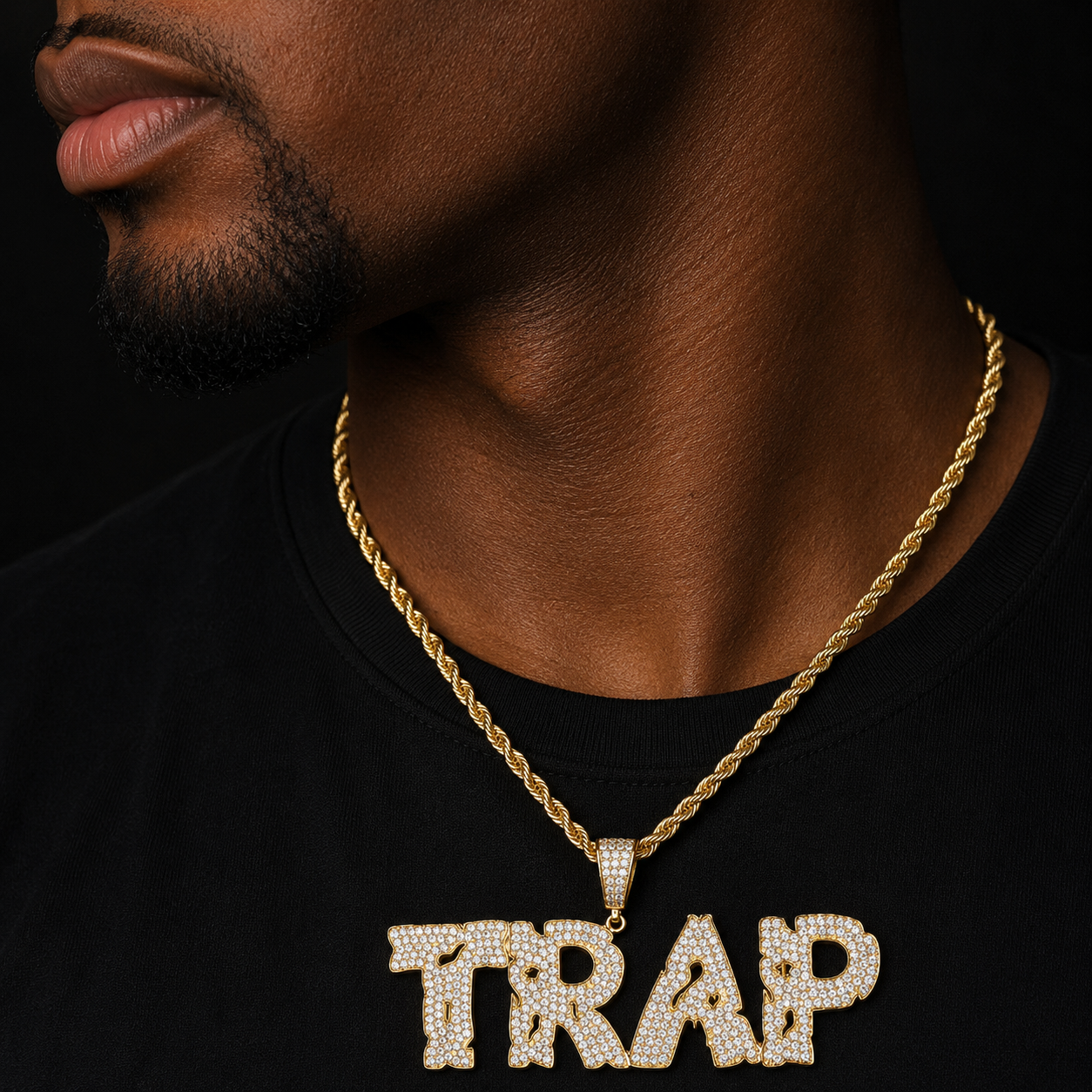 Custom Name Coin Hollow Letters Hip Hop Pendant Gold Color Bling Zircon Men's  Jewelry