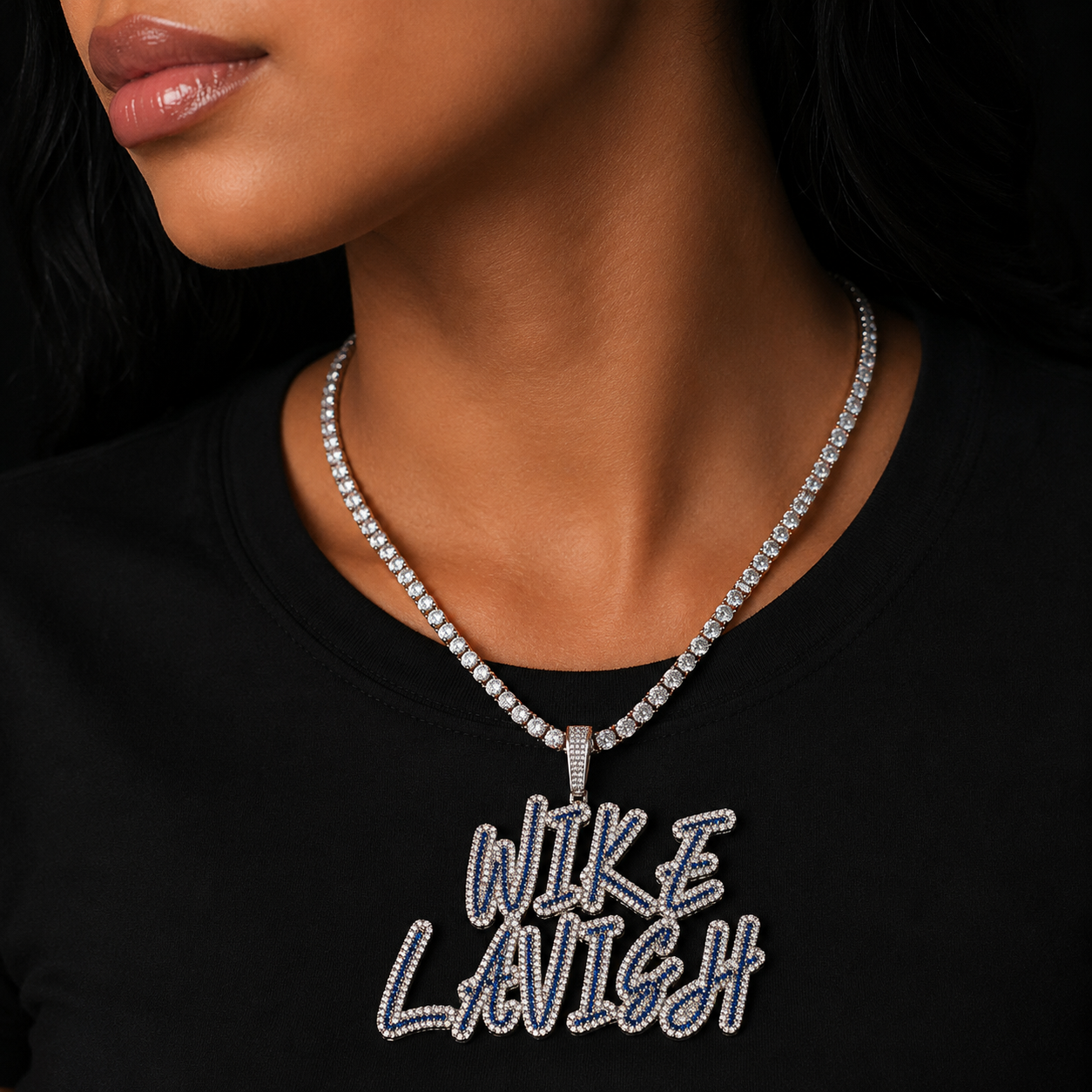 Bubble Letter Jewelry Custom Name Necklace for Women Solid Back Gold Color Plated Hip Hop Rock Charms 2022 Trend