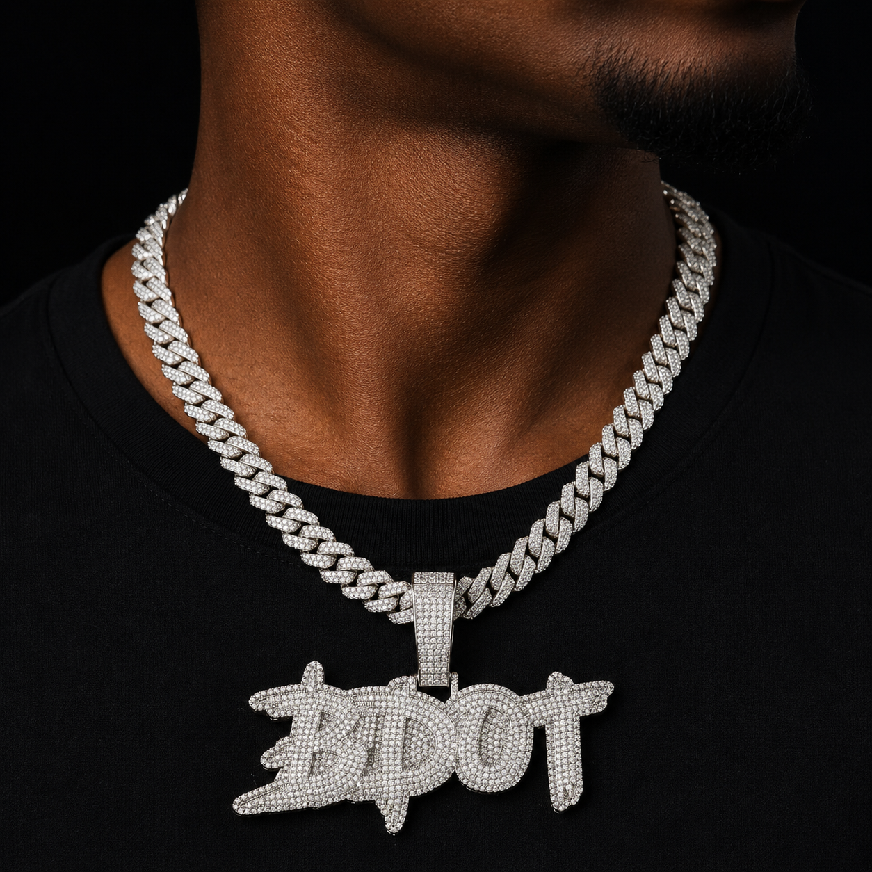 Bubble Letter Custom Name Necklace for Men Personalized Pendants Iced Out Charms Hip Hop Rock Jewelry Collares Hombre