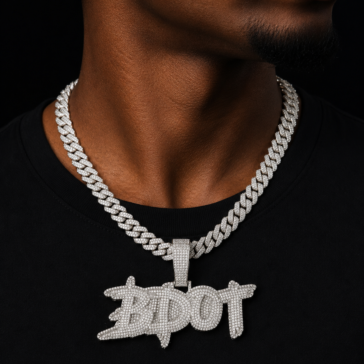Bubble Letter Custom Name Necklace for Men Personalized Pendants Iced Out Charms Hip Hop Rock Jewelry Collares Hombre