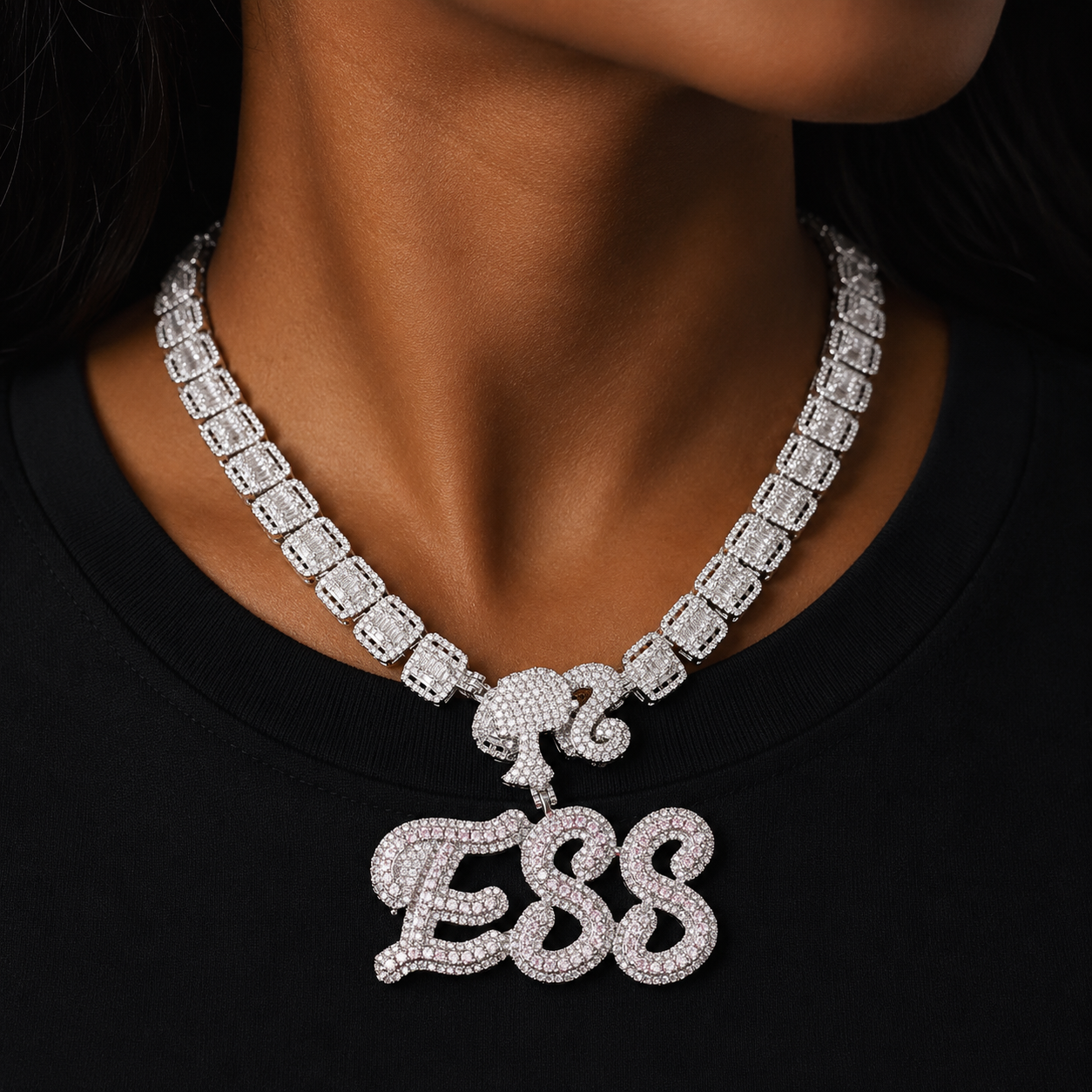 Bubble Letter Custom Name Necklace for Women Iced Out Personalized Pendant Real Gold Plated Hip Hop Jewelry 2022 Trend