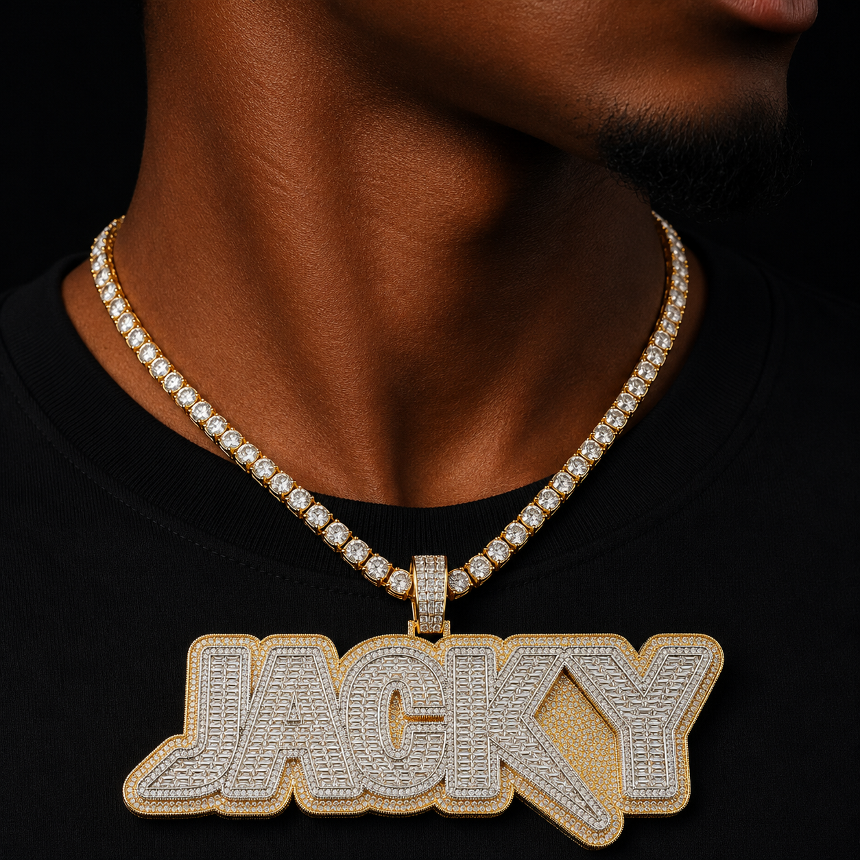 Bubble Letter Customized Name Necklace for Men Iced Out Pendant Real Gold Plated Hip Hop Jewelry 2022 Trend
