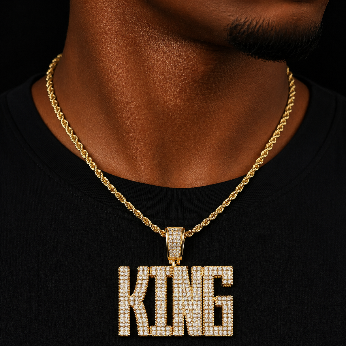 Custom Name Pendant Realy Gold Plated Letter Jewelry for Men