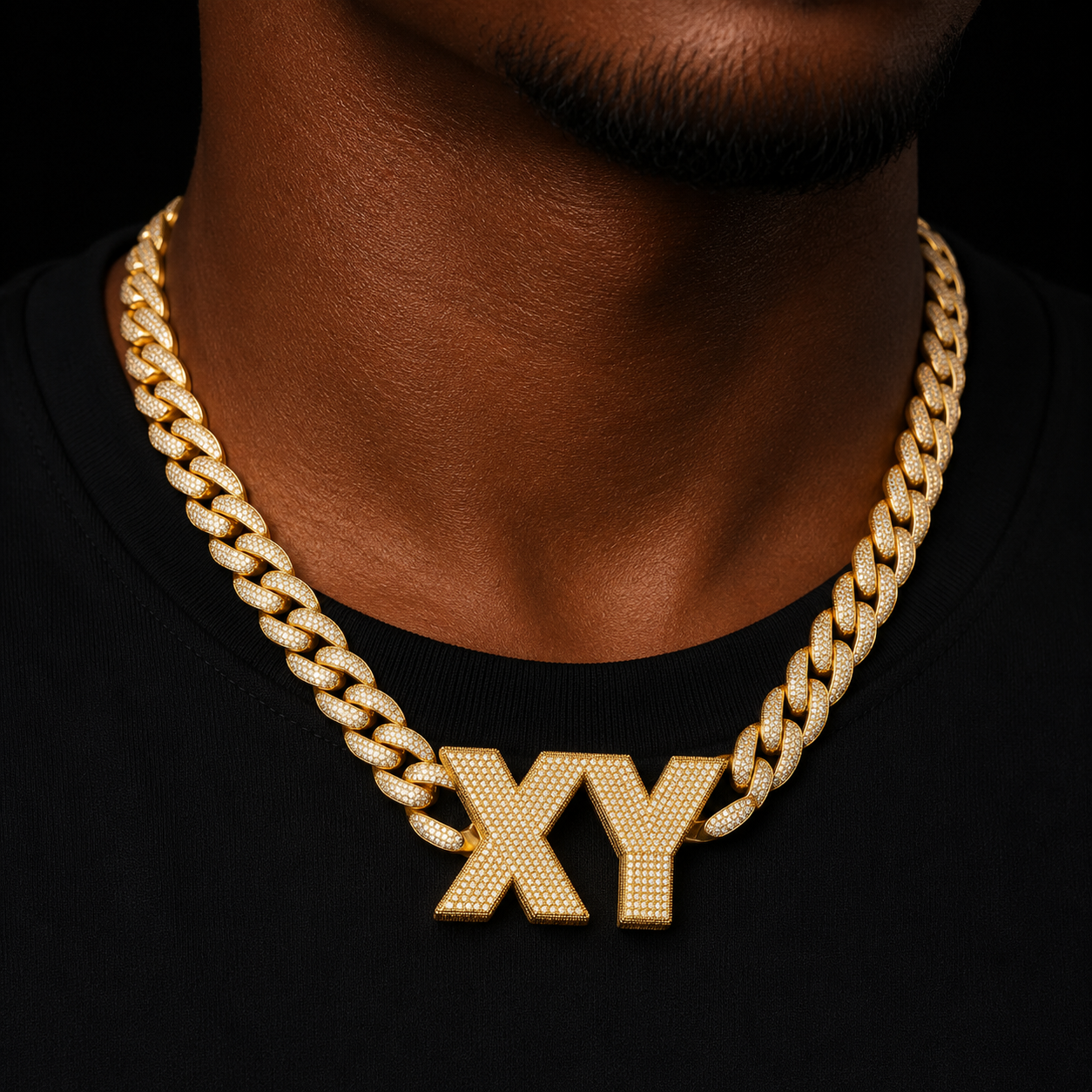 Bubble Letter Custom Name Necklace for Men Personalized Pendant Charms Real Gold Plated Hip Hop Jewelry Rock Street Iced Out