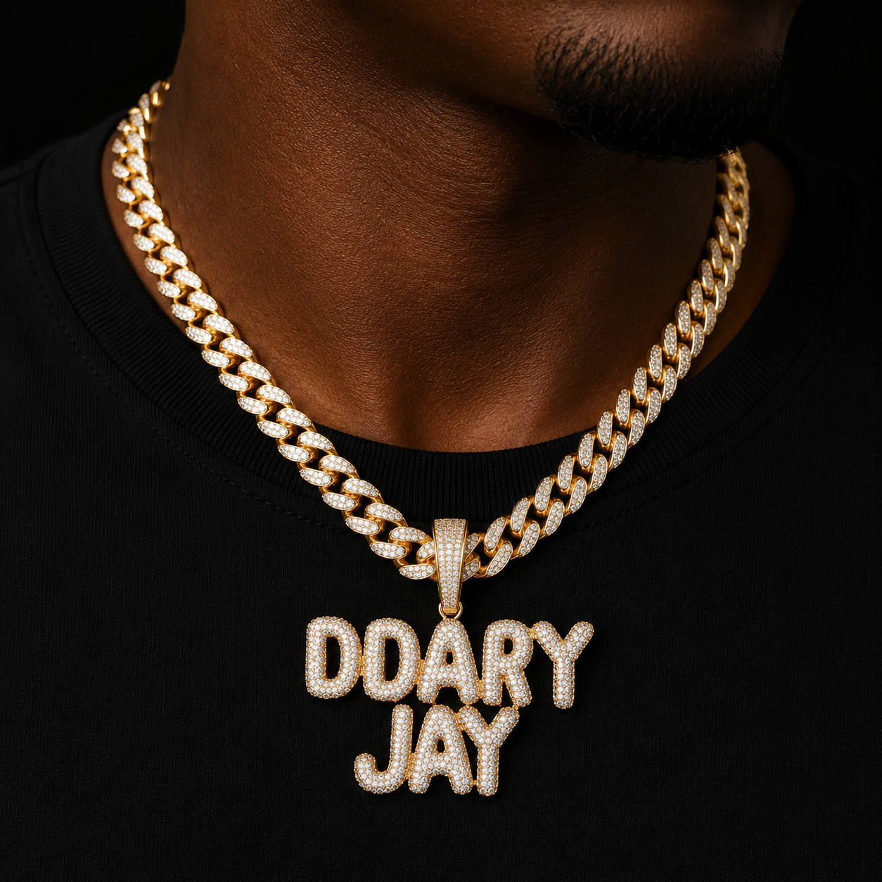 Bubble Letter Custom Name Necklace for Men Small Baby Personalized Pendants Real Gold Plated  Hip Hop Jewelry Collares Hombre