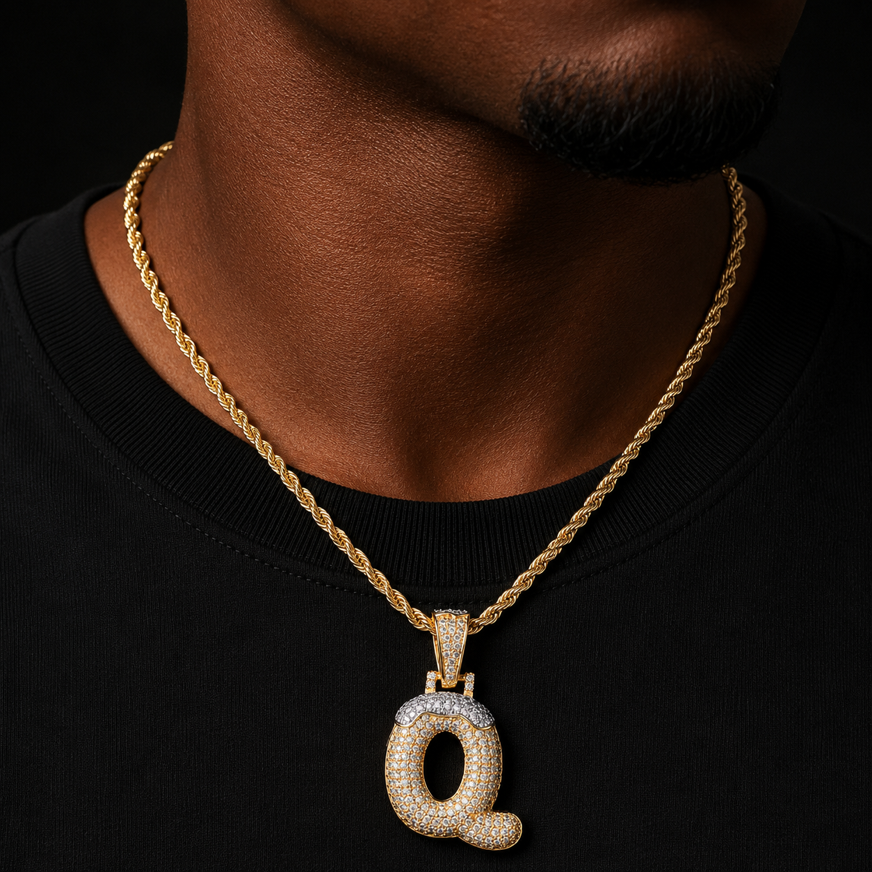 Custom Name Snow Top Cone Bubble Letters Necklaces & Pendant With Tennis Chain Men's Zircon Hip Hop Jewelry Merry Christmas Gift