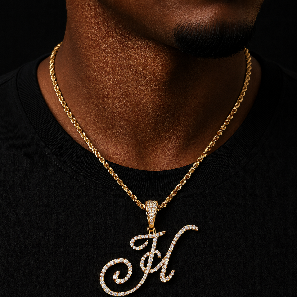 Custom name Cursive letter Necklaces & Pendant Gold Color Charm Men's Women Fashion Hip Hop Rock Jewelry With Rope chain