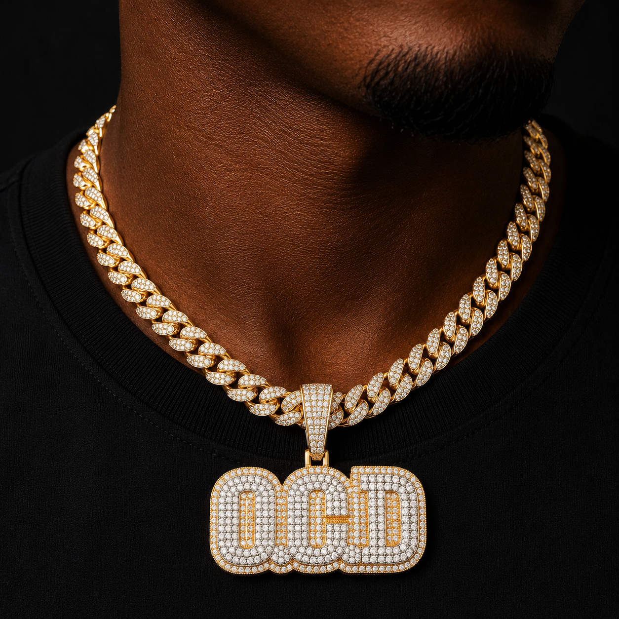 Bubble Letter Custom Name Necklace for Men Personalized Pendants Rapper  Any Initial/Number/Symbol/Color Solid Base Charms