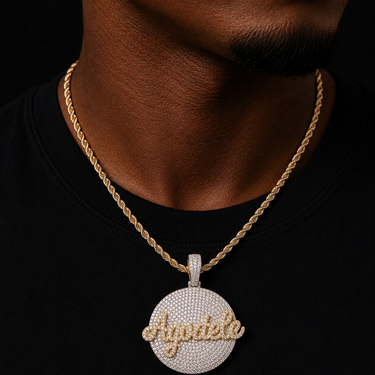 Bubble Letter Customized Jewelry Cursive Name Plates Necklace Iced Out Pendant Hip Hop Fashion Charms Drop Shipping Items