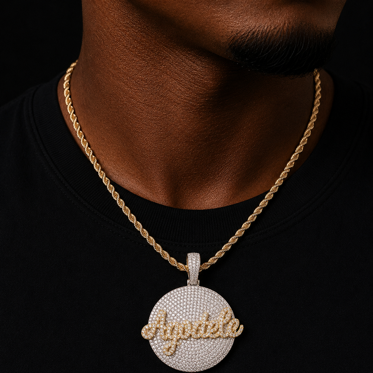 Bubble Letter Customized Jewelry Cursive Name Plates Necklace Iced Out Pendant Hip Hop Fashion Charms Drop Shipping Items
