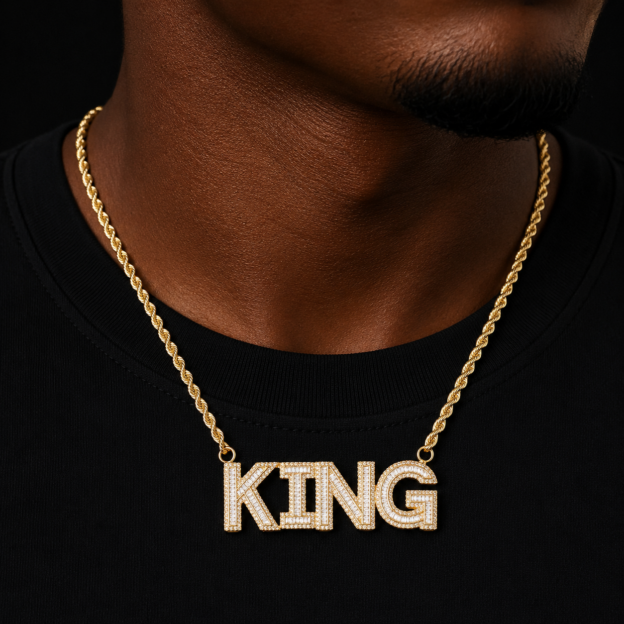 Custom Name Baguette Letters Double button With 10MM Cuban Chain Pendants Necklaces Men's Zircon Hip Hop Rock Jewelry