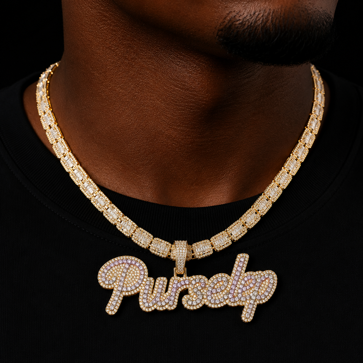 Bubble Letter Custom Name Chain Men Necklace Personalized Pendant Real Gold Plated Charms Hip Hop Jewelry 2022 Trend Gift