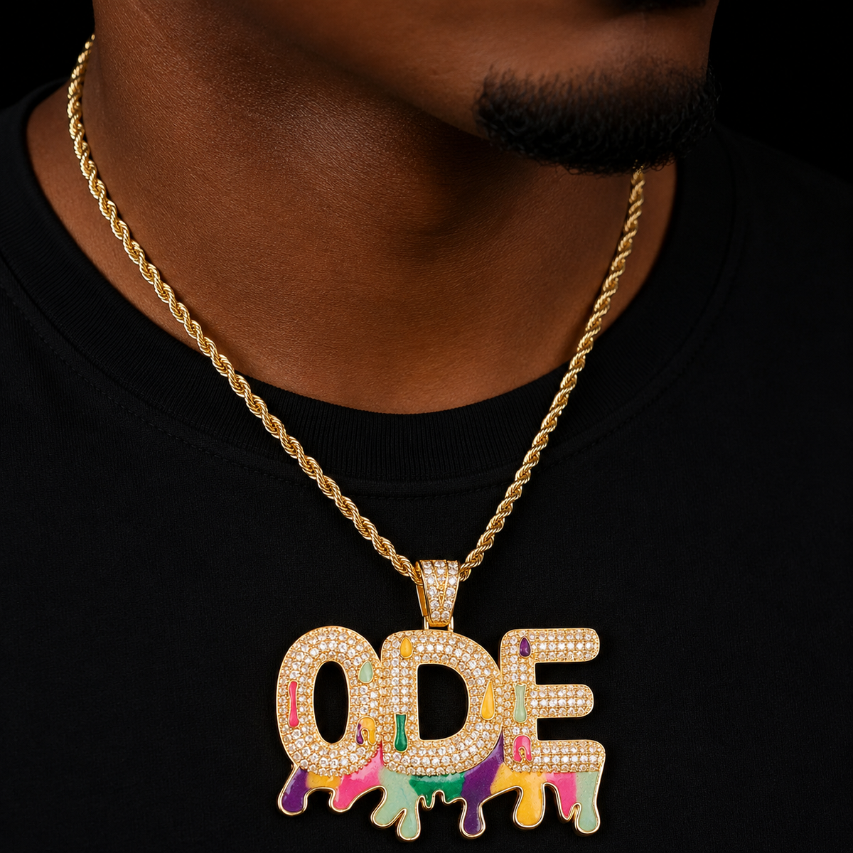 Bubble Letter Glow In Dark Custom Name Necklace for Men Iced Out Pendant Real Gold Plated Hip Hop Fashion Jewelry Bling