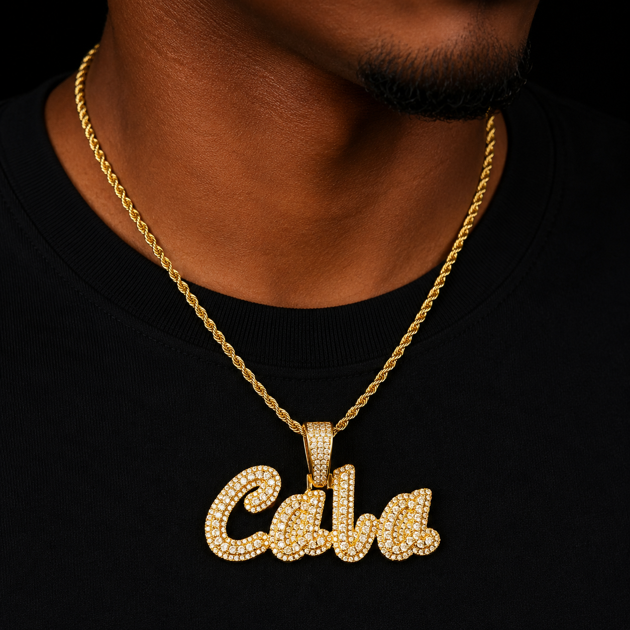 Bubble Letter Customized Name Necklace for Men Charms Chain Iced Out Jewelry Hip Hop Fashion Gift