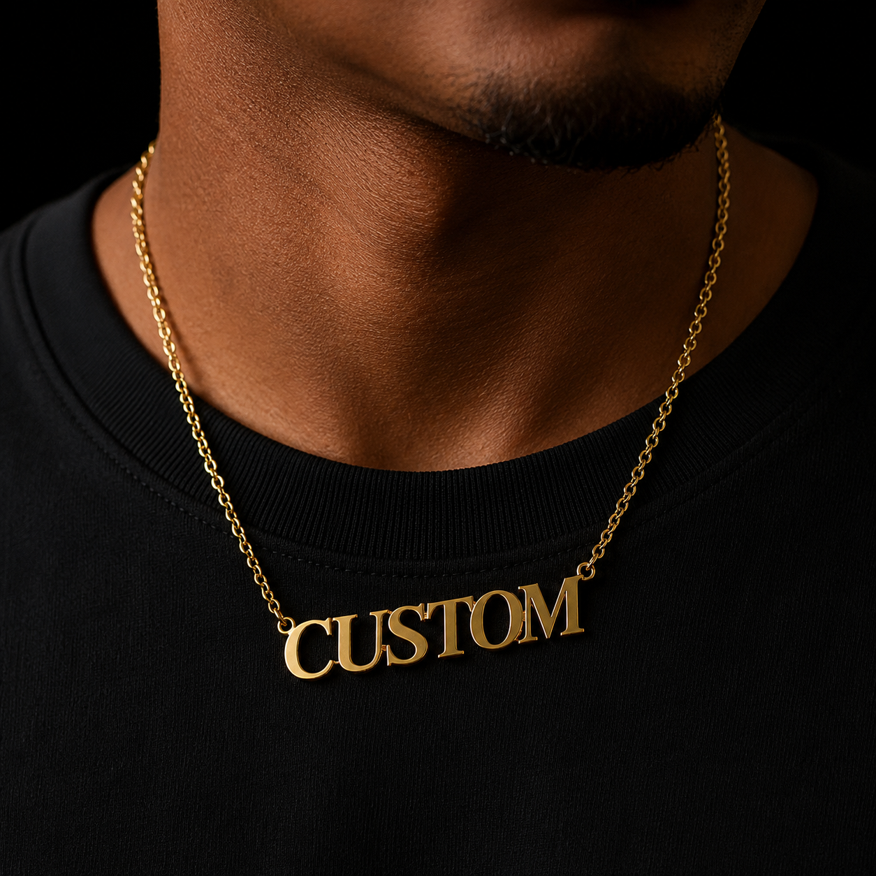 Bubble Letter Customized Necklace for Men Personalized Pendant Name Plates Stainless Steel Hip Hop Jewelry
