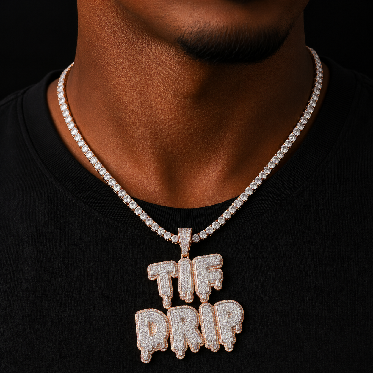Bubble Letter Custom Name Necklace for Men Two Tone Iced Out Personalized Pendant Micro Pave Hip Hop Jewelry 2023 Drop Shipping