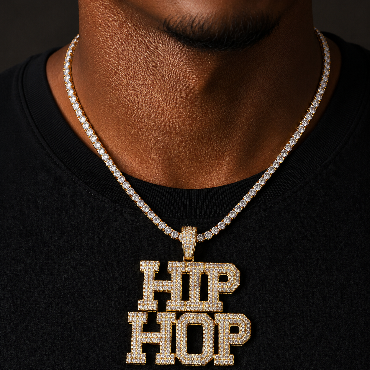 Bubble Letter Customized Name Necklace for Men Personalized Pendants Solid Back Cubic Zirconia Hip Hop Jewelry