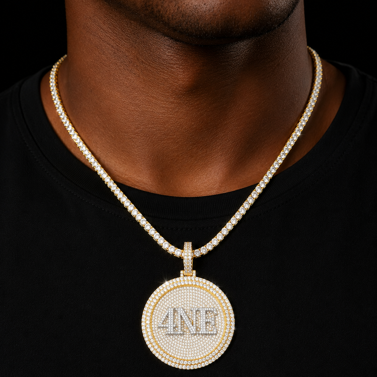 Bubble Letter Custom Name Necklace for Men Real Gold Plated Hip Hop Jewelry Rotating Pendants Free Shipping Items Collares Hombr