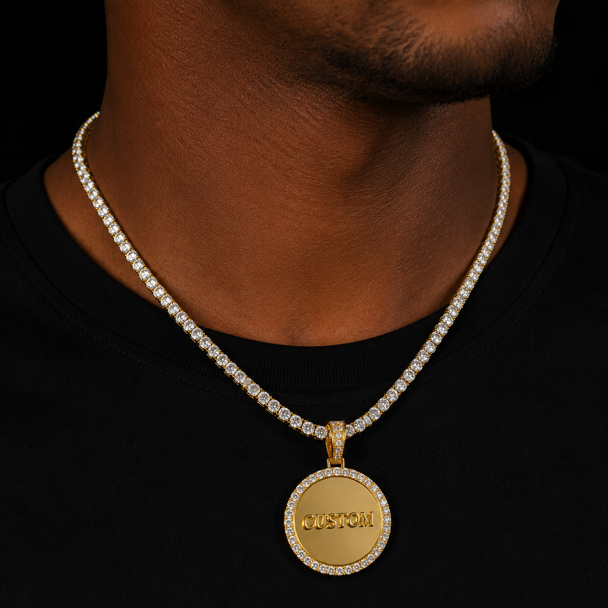 Bubble Letter Iced Out Pendant Custom Name Necklace Solid Back Hip Hop Jewelry 2022 Trend Best Selling Drop Shipping Items