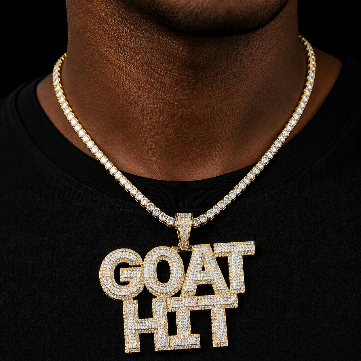 Bubble Letter Two Tone Custom Name Plates Necklace for Men Iced Out Pendant Personalized Jewelry Prong Setting