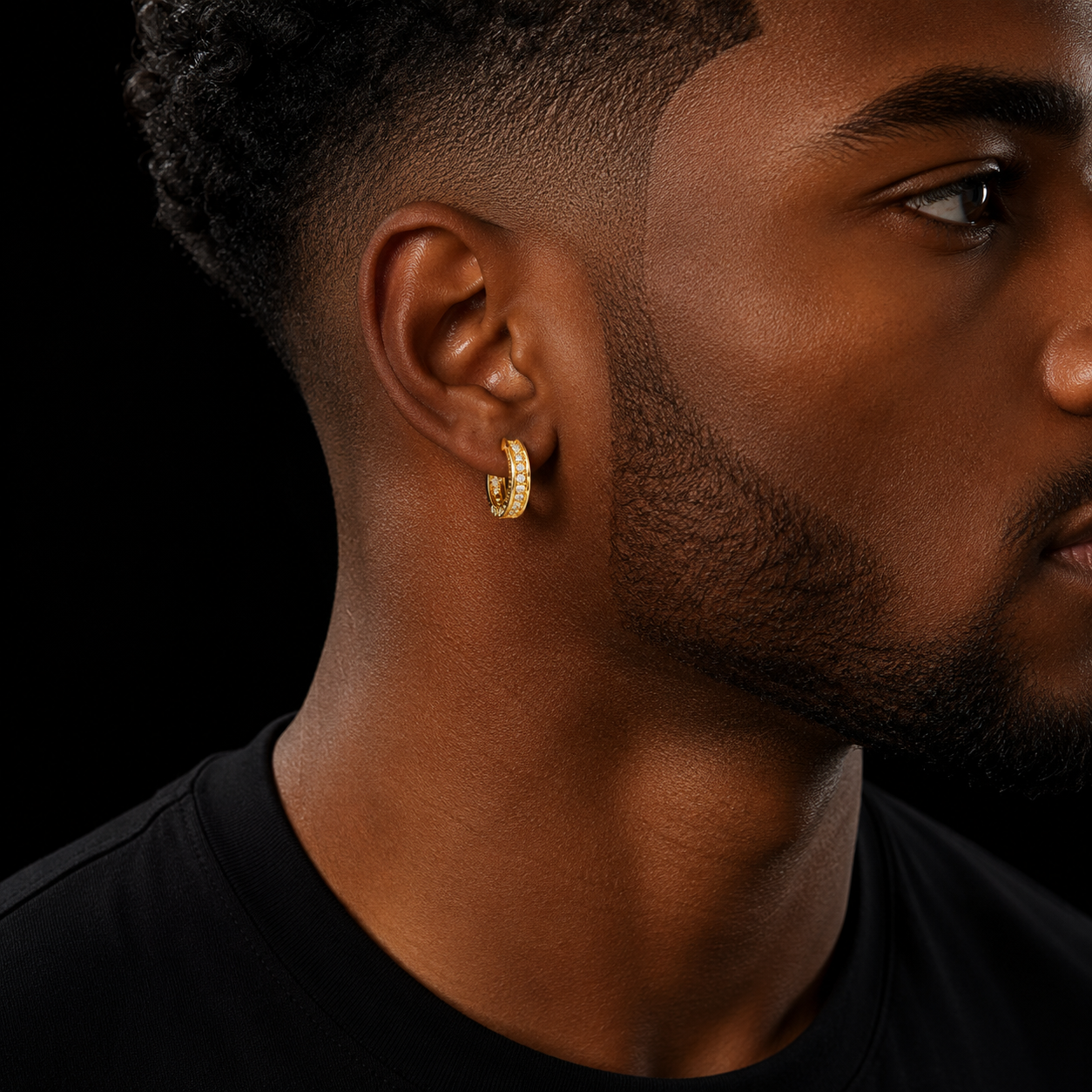 Bubble Letter Mens Earrings 2021 Trends Real Gold Plated Hip Hop Jewelry Christmas Gift