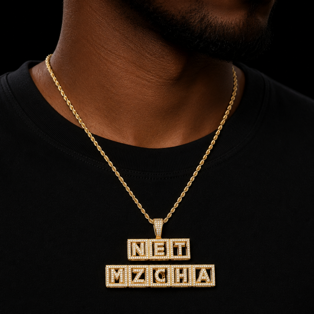 Custom Name Box Letter Pendant Necklace Gold Color Cubic Zircon Men Women Hip Hop Rock Jewelry A-Z $