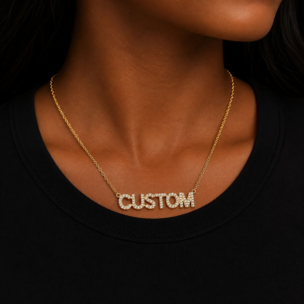 Custom Name Tennis Pendant Gold Color Women Hip Hop Jewelry
