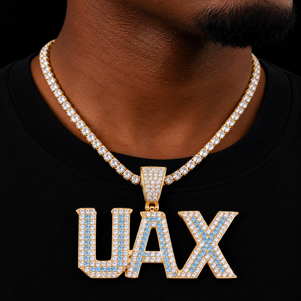 Bubble Letter Name Necklace Personalized Custom Pendant Iced Out Charms Bling Chain Hip Hop Jewelry