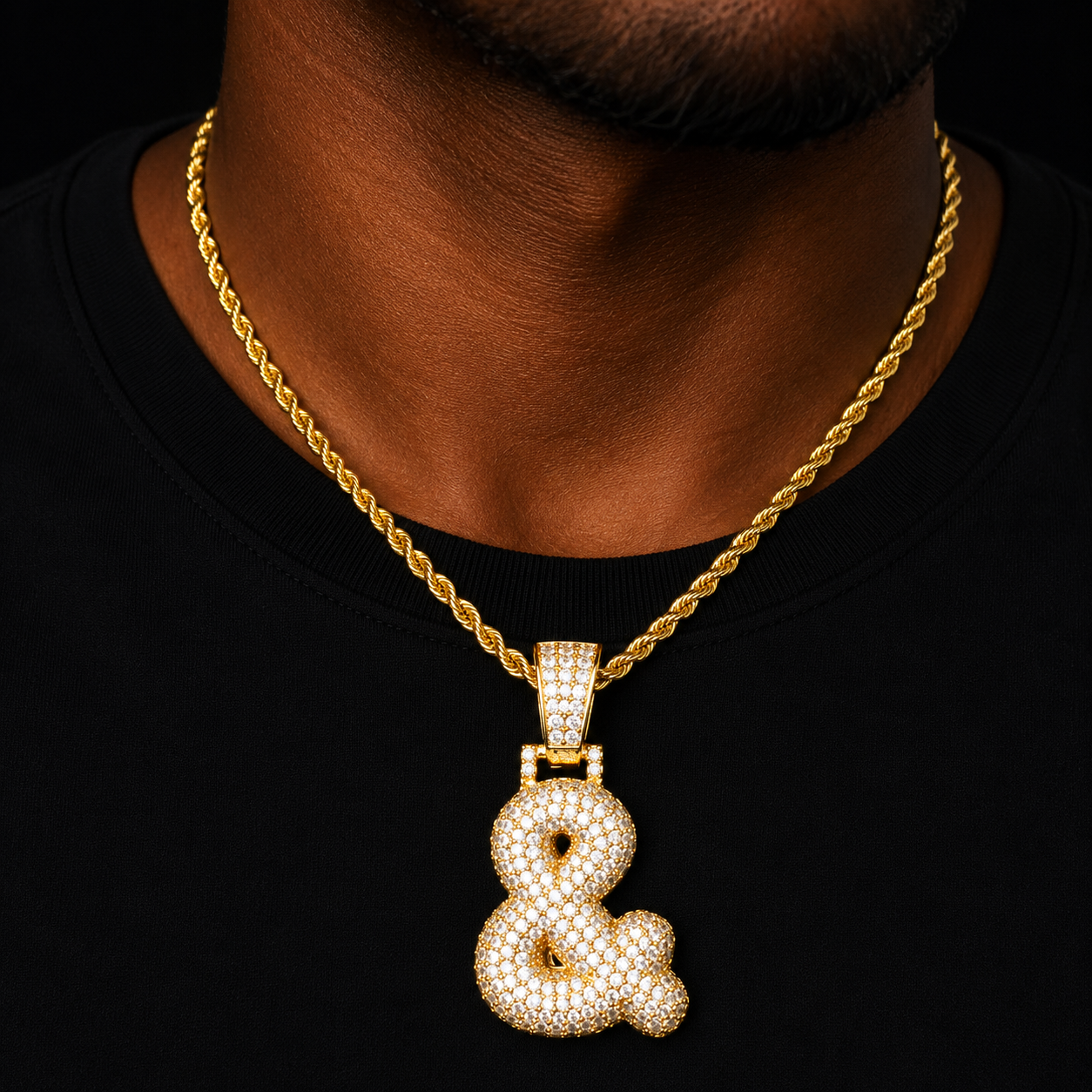 Bubble Question Mark Dollar Symbol Pendants & Necklaces Charm Cubic Zircon Men Women Hip Hop Jewelry