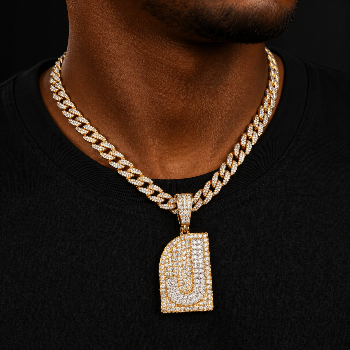 Initial Single Letter Pendant For Men's Hip Hop Rock Street Jewelry