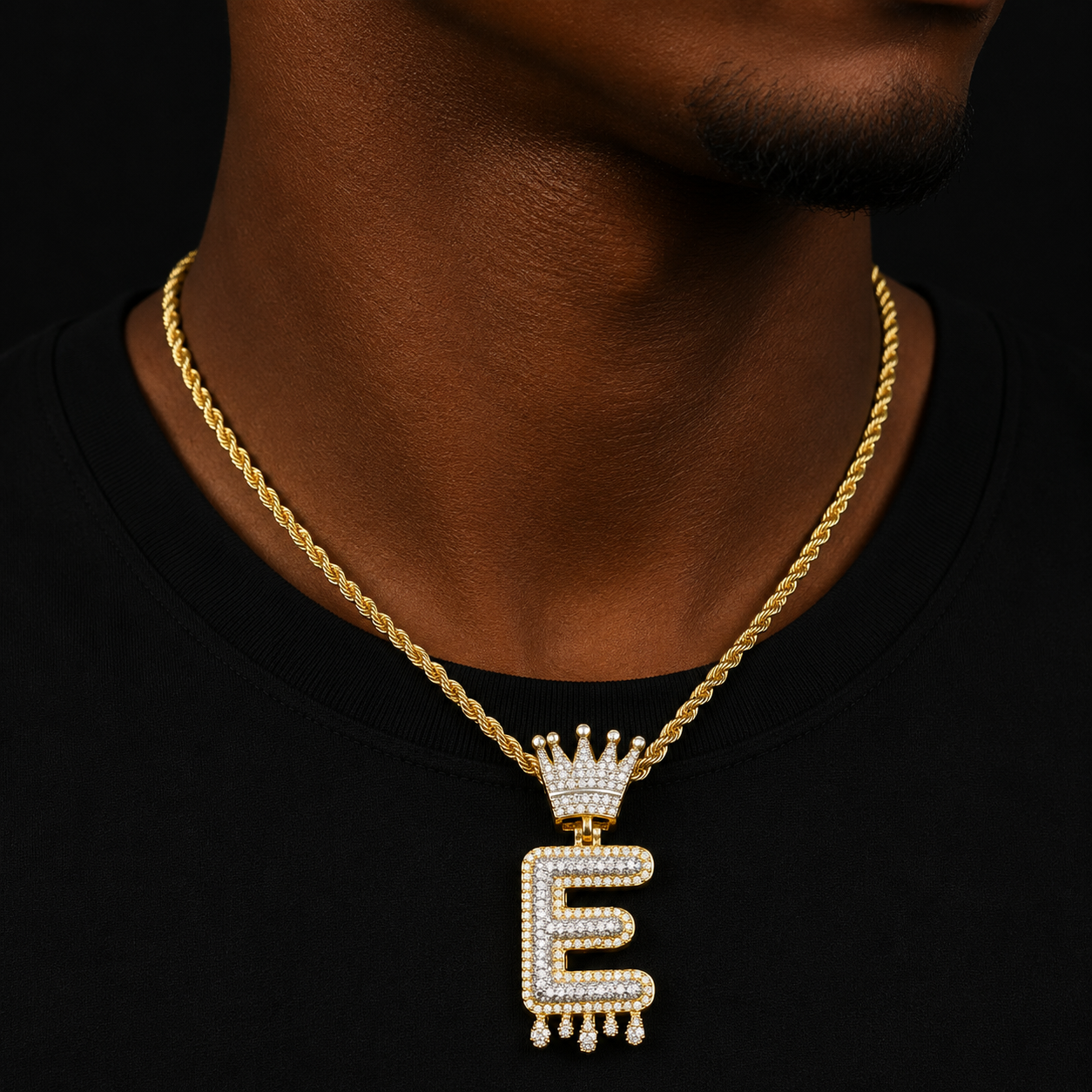 Single Crown Bail Purple Color Drip Initials Bubble Letters Necklaces & Pendant AAA Zirconia For Men Hip Hop Jewelry