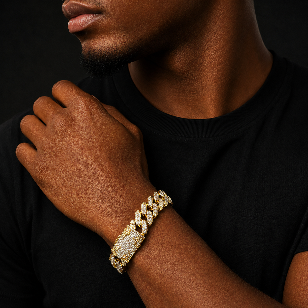 Bubble Letter Iced Out Flora Dove Cuban Link Chain for Men Necklace Choker 5A Real Copper Gold Plated Hip Hop Jewelry
