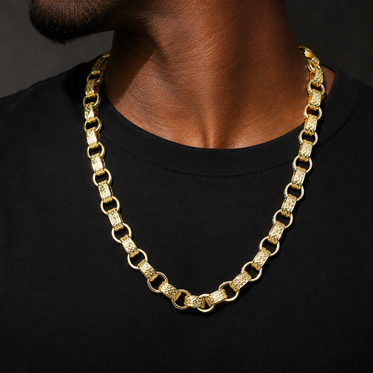 Bubble Letter Iced Out Belcher Link Chain Necklace Pendant for Men 5A Cubic Zirconia Hip Hop Jewelry