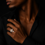 Bubble Letter Iced Out Baguette Cross Ring for Men 5A Cubic Zirconia Real Gold Plated Hip Hop Jewelry