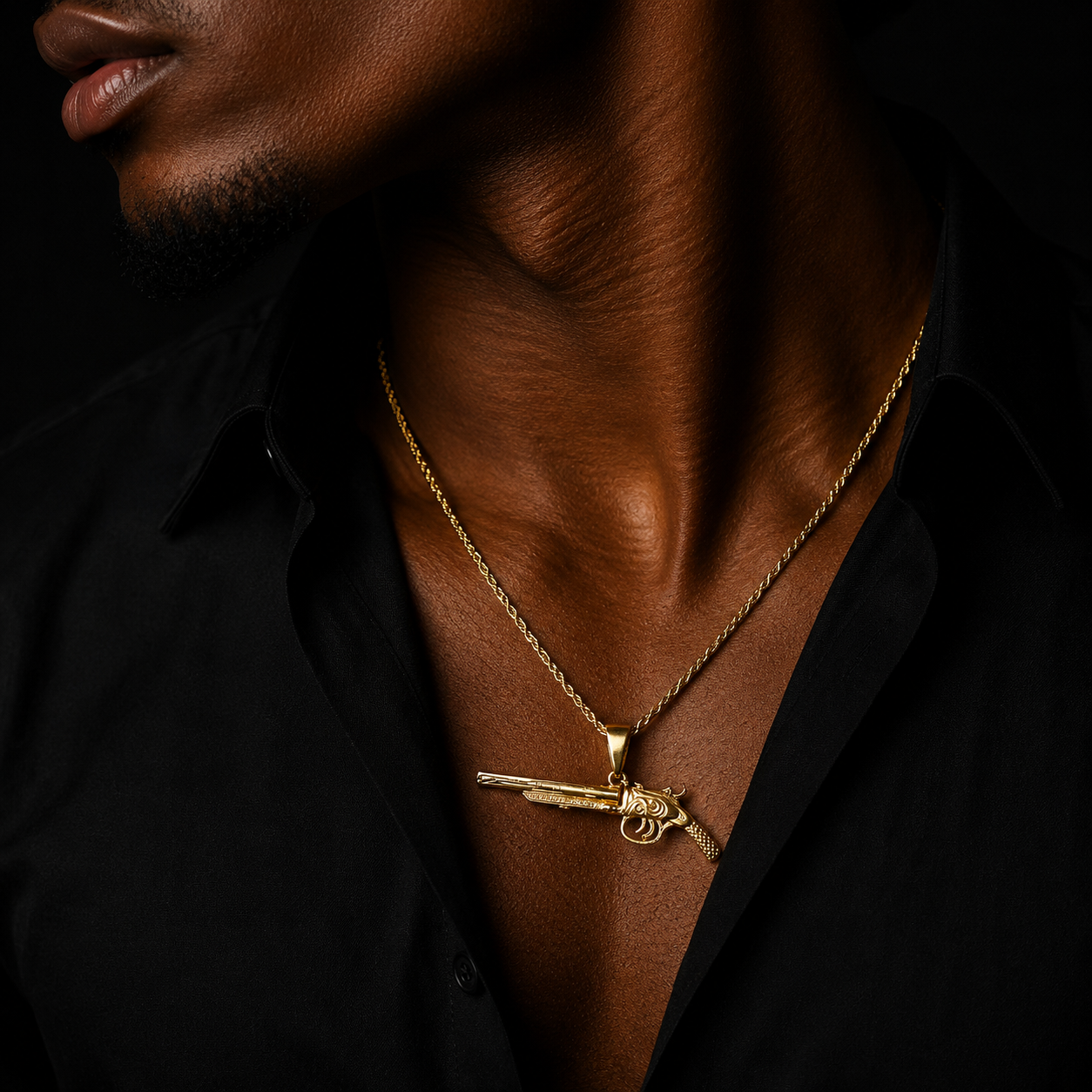 Bubble Letter Cute Gang Necklace Pendant for Men Real Gold Plated Hip Hop Jewelry
