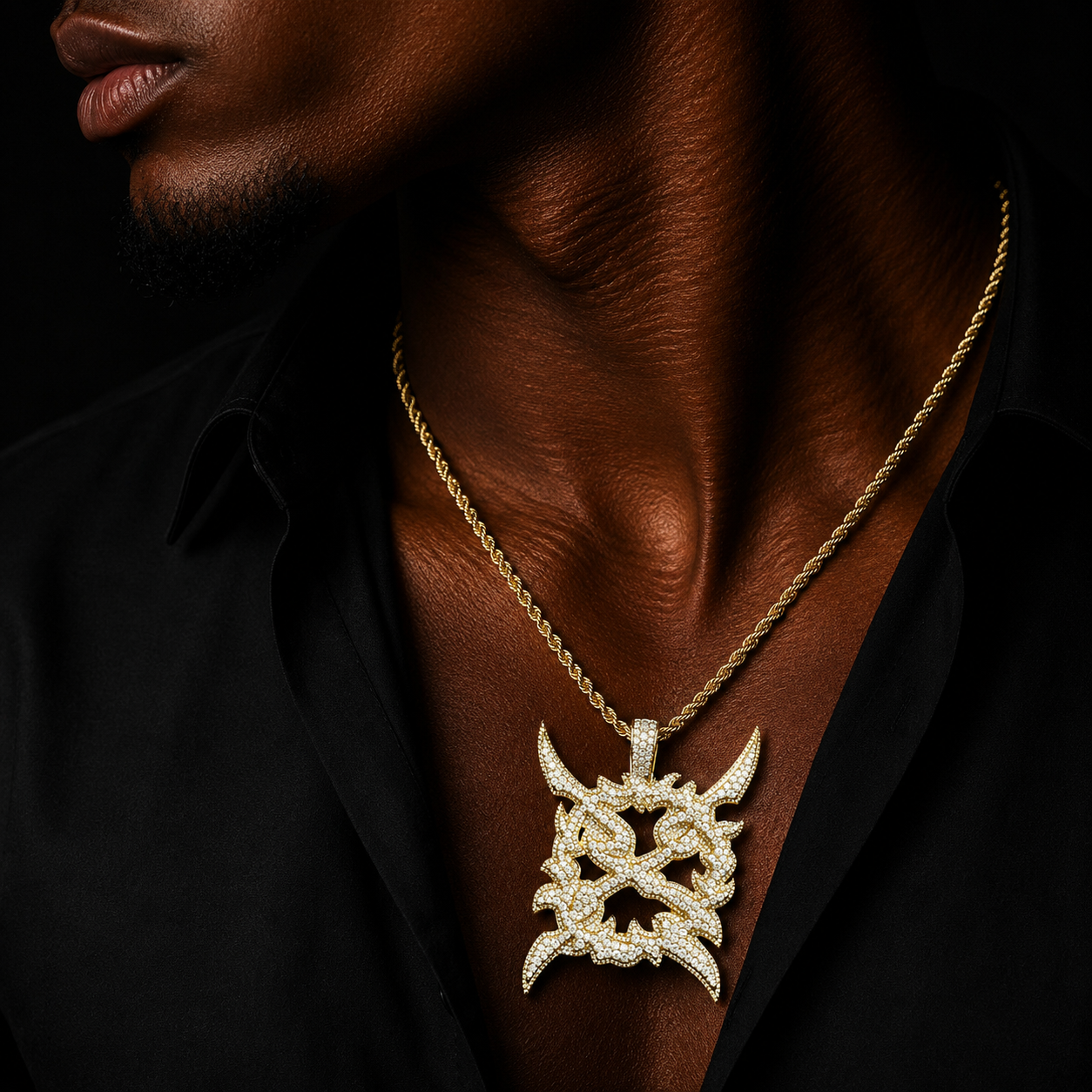 Bubble Letter Iced Out X Sun Flower Necklace Pendant for Men 5A Cubic Zirconia Hip Hop Jewelry