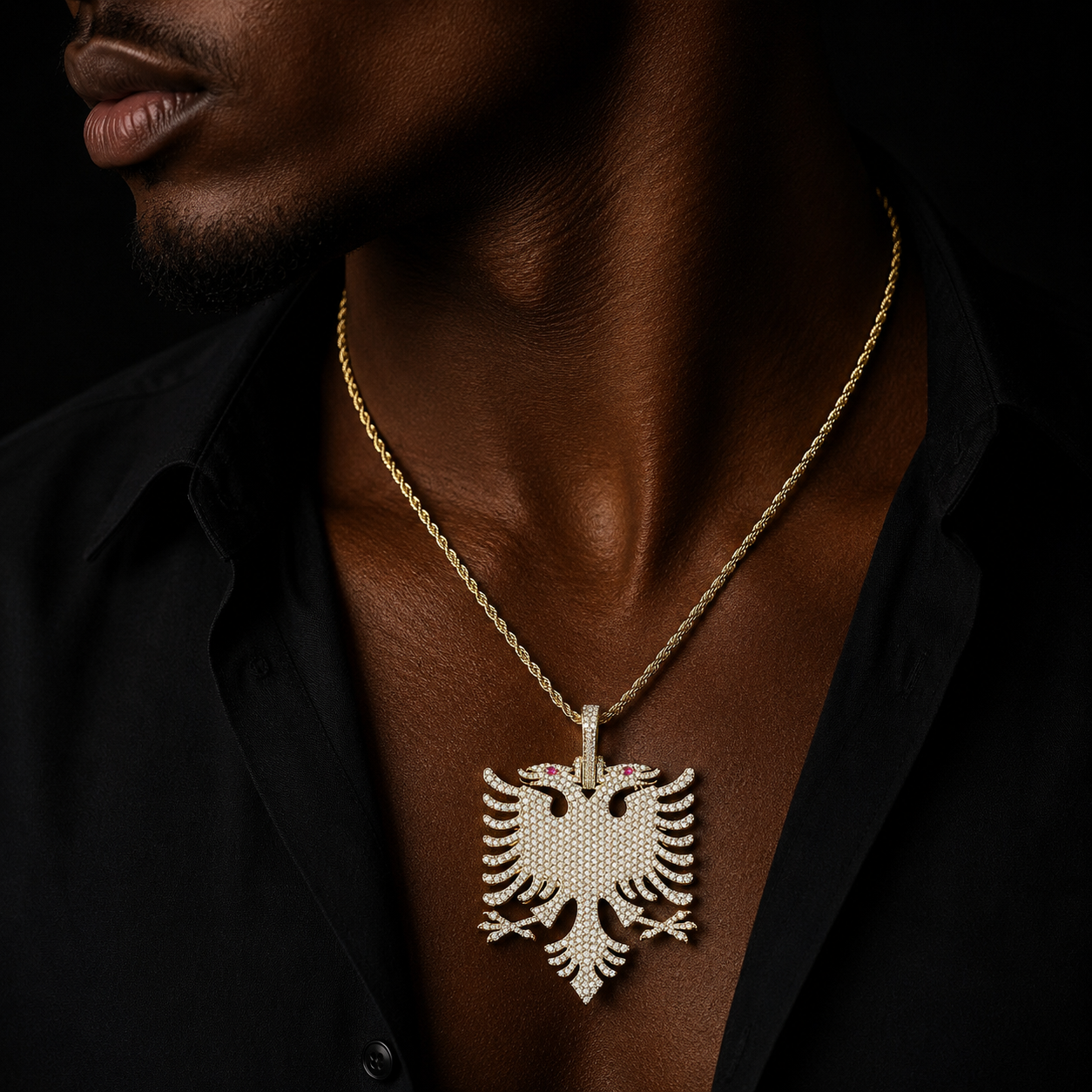 Bubble Letter Iced Out Phoenix Necklace Pendant for Men 5A Cubic Zirconia Gold Plated Hip Hop Jewelry