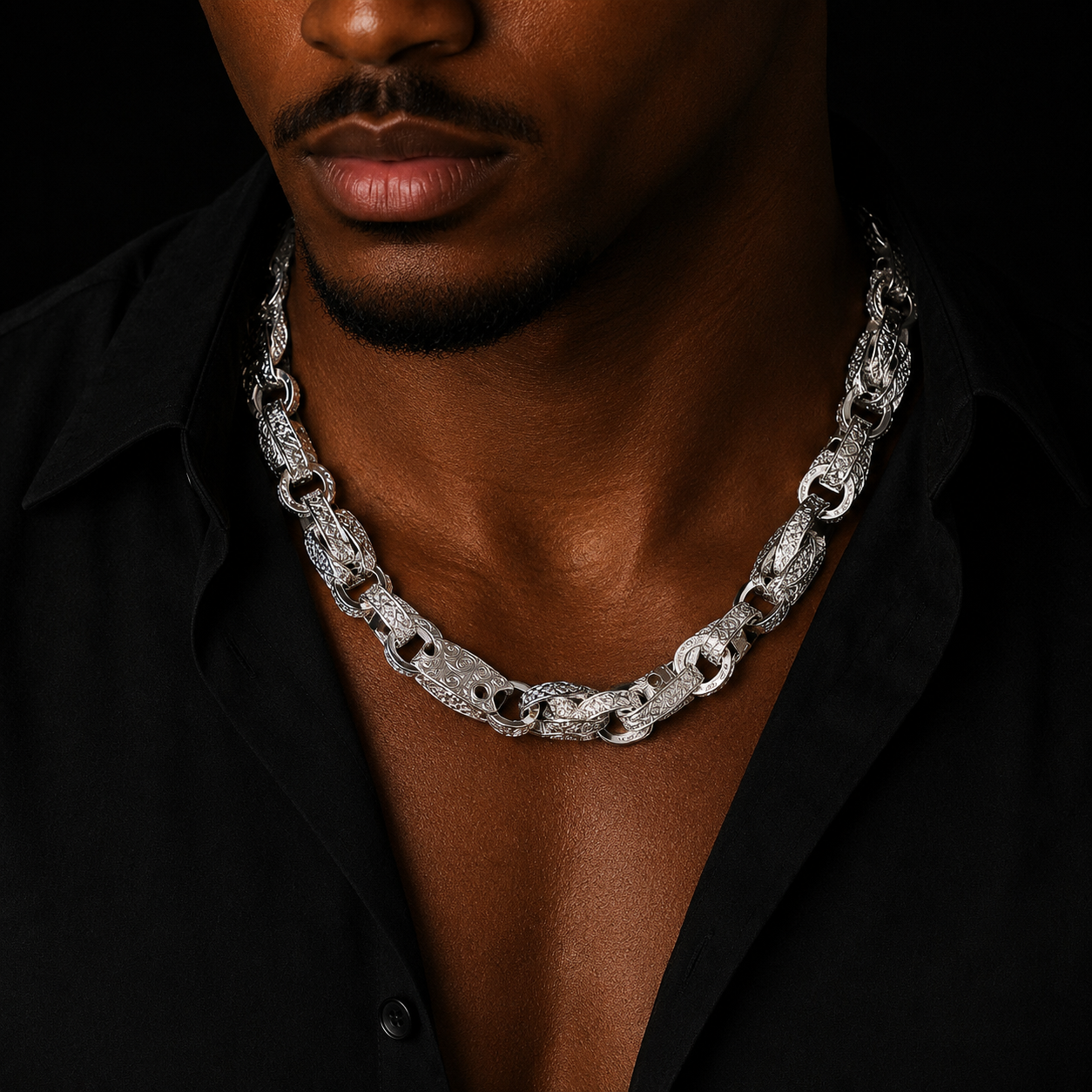 Bubble Letter Iced Out Block Tulip Chain for Men Real Copper Gold Plated Hip Hop Jewelry