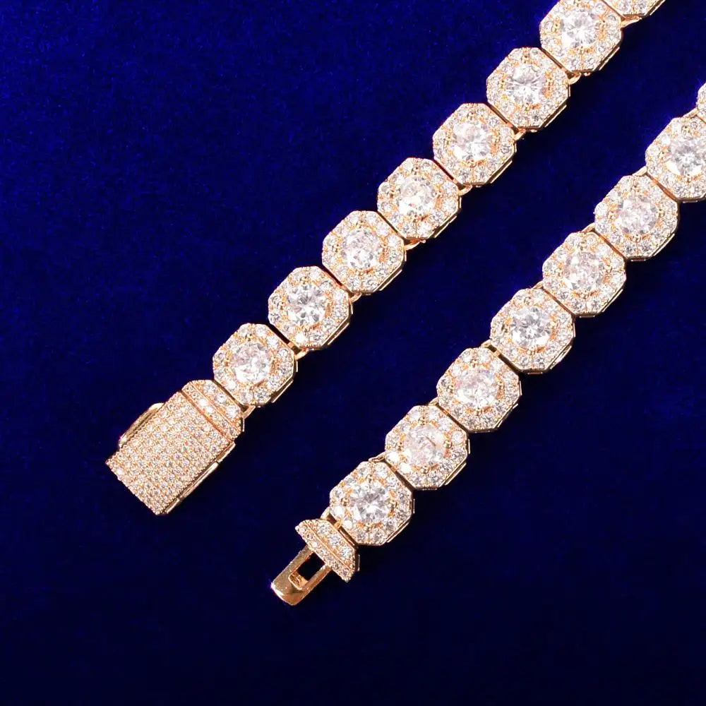 Bubble Letter Clustered Tennis Bracelet for Men Real Gold Plated Hip Hop Jewelry Iced Out Free Shipping 2021 Trend