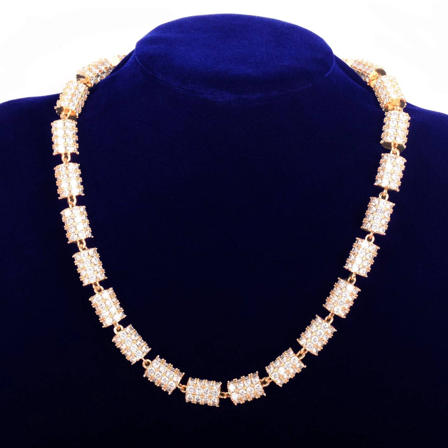 Bubble Letter Men's Necklace Choker Real Gold Plated Hip Hop Link Bling Full Cubic Rock Street Fashion Jewelry 2021 Trend