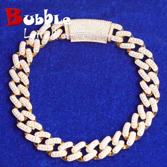 Bubble Letter Miami Cuban Link Chain Man Necklace Real Gold Plated Hip Hop Jewelry Free Shipping Items Christmas Gift