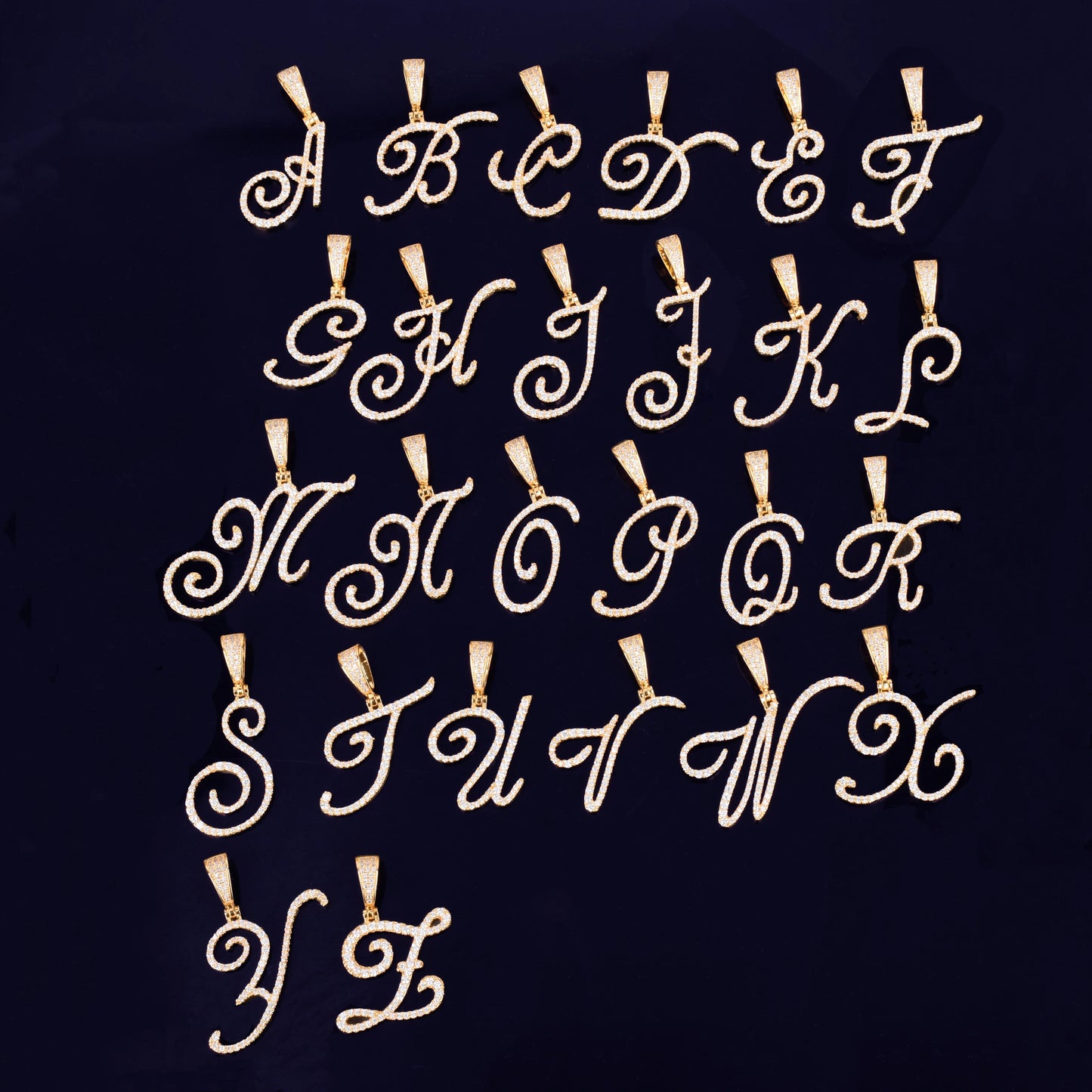 Custom name Cursive letter Necklaces & Pendant Gold Color Charm Men's Women Fashion Hip Hop Rock Jewelry With Rope chain